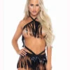 Leg Avenue | LA89268, Fringe Halter Top And Bikini 2 Leg Avenue | LA89268, Fringe Halter Top And Bikini -Funky Lingerie Outlet 89268 Blk 77462.1692384079