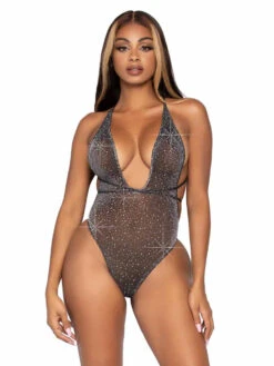 Leg Avenue | LA89270, Plunging Shimmer And Rhinestone Teddy -Funky Lingerie Outlet 89270 001 065 06153.1668582413