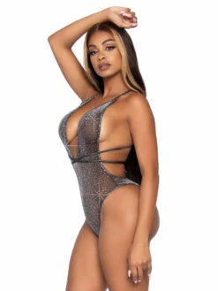 Leg Avenue | LA89270, Plunging Shimmer And Rhinestone Teddy -Funky Lingerie Outlet 89270 004 065 40959.1668582413