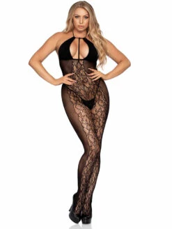 LA89280, Keyhole Halter Top Body Stocking By Leg Avenue -Funky Lingerie Outlet 89280 01 001 00704.1630441848