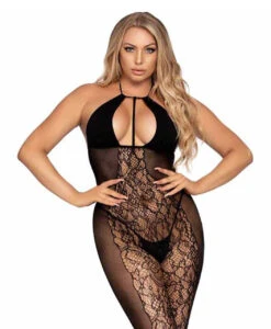 LA89280, Keyhole Halter Top Body Stocking By Leg Avenue