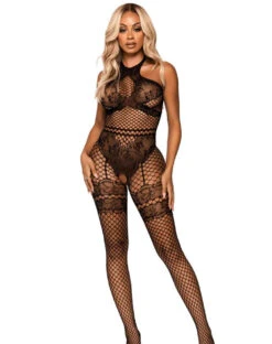 LA89291, Seamless Industrial Net Bodystocking -Funky Lingerie Outlet 89291 Blk F 54655.1700403969
