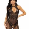 LA89305, Seamless Fishnet Rhinestones Bodystocking