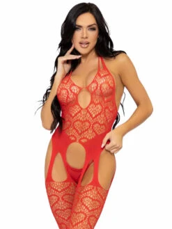 LA89306, Heart Net Suspender Bodystocking