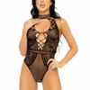 LA89307, Keyhole Halter Bodysuit -Funky Lingerie Outlet 89307 003 001 33875.1669101038