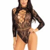 LA89330, High Neck Long Sleeve Bodysuit -Funky Lingerie Outlet 89330 001 001 19826.1708566499