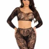 LA89331, Seamless Lace Crop Top & Tights -Funky Lingerie Outlet 89331 003 001 36038.1708626653