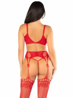 LA89333, Lace Bra Top With Garterbelt And Stocking Attached -Funky Lingerie Outlet 89333 006 003 38879.1733242639