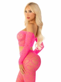 LA89337, Off The Shoulder Crop Top And Footless Tights -Funky Lingerie Outlet 89337 004 029 33067.1733289358