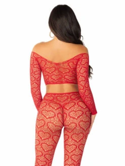 LA89337, Off The Shoulder Crop Top And Footless Tights -Funky Lingerie Outlet 89337 007 003 73165.1733289394