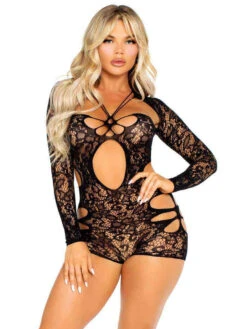 LA89347, Cut-Out Lace Romper