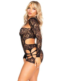 LA89347, Cut-Out Lace Romper -Funky Lingerie Outlet 89347 004 001 85583.1742444549