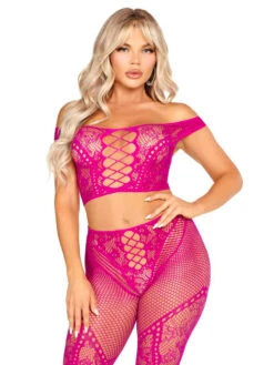 LA89353, Net And Lace Top And Tights -Funky Lingerie Outlet 89353 003 312 10038.1742448845