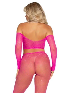 LA89354, Rhinestones Crop Top And Footless Tights -Funky Lingerie Outlet 89354 002 029 96125.1742448010