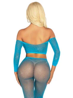 LA89354, Rhinestones Crop Top And Footless Tights -Funky Lingerie Outlet 89354 006 028 53554.1742448022