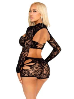 LA89355, Lace Cut-out Top And Matching Boy-Shorts -Funky Lingerie Outlet 89355 002 001 43353.1742449570