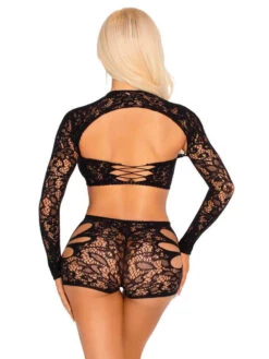 LA89355, Lace Cut-out Top And Matching Boy-Shorts -Funky Lingerie Outlet 89355 006 001 69879.1742449567