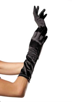 LA-8B, Satin Elbow Gloves -Funky Lingerie Outlet 8b black 74526.1528359322