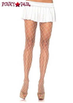 LA-9005, Diamond Net PantyHose -Funky Lingerie Outlet 9005 White 58392.1567997191