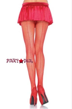 LA-9015, Fishnet PantyHose With Backseam -Funky Lingerie Outlet 9015 red 78746.1567977615