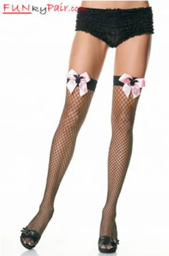 LA-9044, Bow And Plush Bat Net Stockings