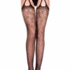 MUSIC LEGS ML-911, Fishnet And Lace Detail Suspender Pantyhose -Funky Lingerie Outlet 911 front 98617.1660023123