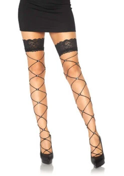 LA-9119, Crystallized Net Thigh Highs