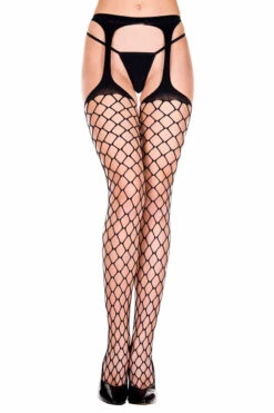 MUSIC LEGS ML-915, Diamond Net Suspender Pantyhose