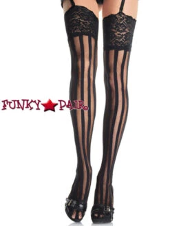 LA-9218, Lycra Vertical Striped Stockings