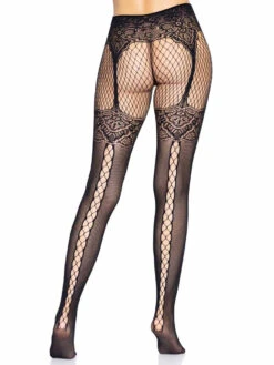 LA-9233, Faux Garter Belt Fishnet Tights By Leg Avenue -Funky Lingerie Outlet 9233 02 001 65019.1683011175