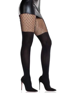 LA9245, Opaque Garter Illusion Tights -Funky Lingerie Outlet 9245 05 001 10415.1741994772