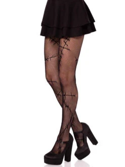 LA9247, Stitched Up Net Tights -Funky Lingerie Outlet 9247 04 001 84043.1741886431