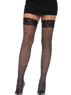LA-9322, Lace Top Shimmer Stockings