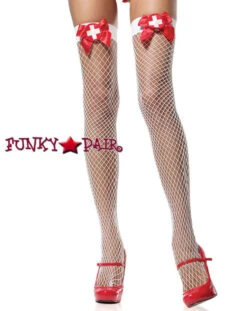 LA-9511, Stockings FishNet With Red Nurse Badge