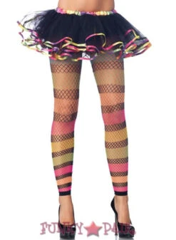 LA-9661, Rainbow Striped Footless Tights