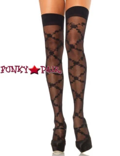 LA-9700, Sheer Diamond Pattern Stockings