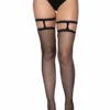 LA-9701, Fishnet Thigh High With Garter Top By Leg Avenue