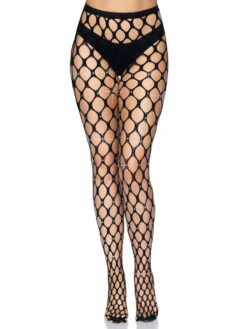 LA-9713, Rhinestone Pothole Net Tights By Leg Avenue