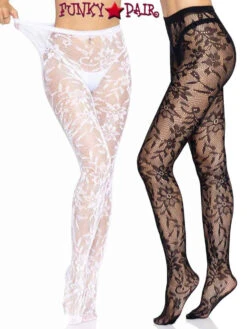 LA-9727, Seamless Chantilly Floral Lace Tights By Leg Avenue -Funky Lingerie Outlet 9727 FP 78450.1683010406