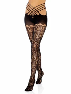 LA-9915, Vine Lace Wrap Around Tights By Leg Avenue
