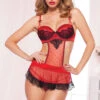 Maid Up Apron And Thong Set, STM-9966 -Funky Lingerie Outlet 9966 RED F 36946.1668809094