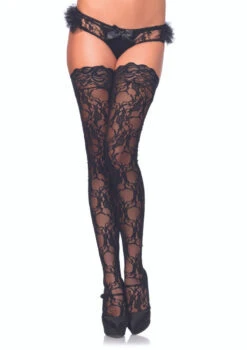 LA-9985, Stay Up Floral Lace Thigh High