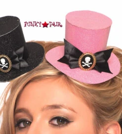 LEG AVENUE Skull Cameo Glitter Top Hat