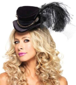 A1958, Steampunk Velvet Top Hat