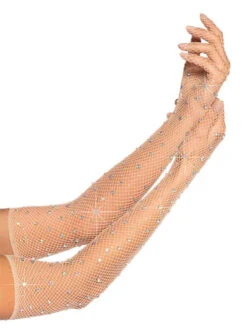 Leg Avenue | LA2038, Rhinestone Fishnet Gloves -Funky Lingerie Outlet A2038 Nude 69172.1696526310