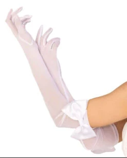 LA2044, Mesh Gloves With Bow -Funky Lingerie Outlet A2044 W1 26675.1696722119