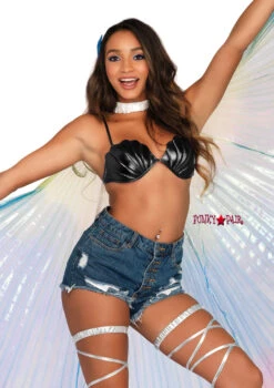 LEG AVENUE A2805, Pleated Halter Wings -Funky Lingerie Outlet A2805 001 101 51584.1504776362