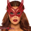 LEG AVENUE Glitter Devil Mask LA-2821 -Funky Lingerie Outlet A2821 81607.1536012206