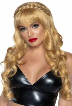 A2879, Curly Wig With Braid