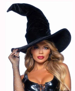A2903, Velvet Ruched Witch Hat